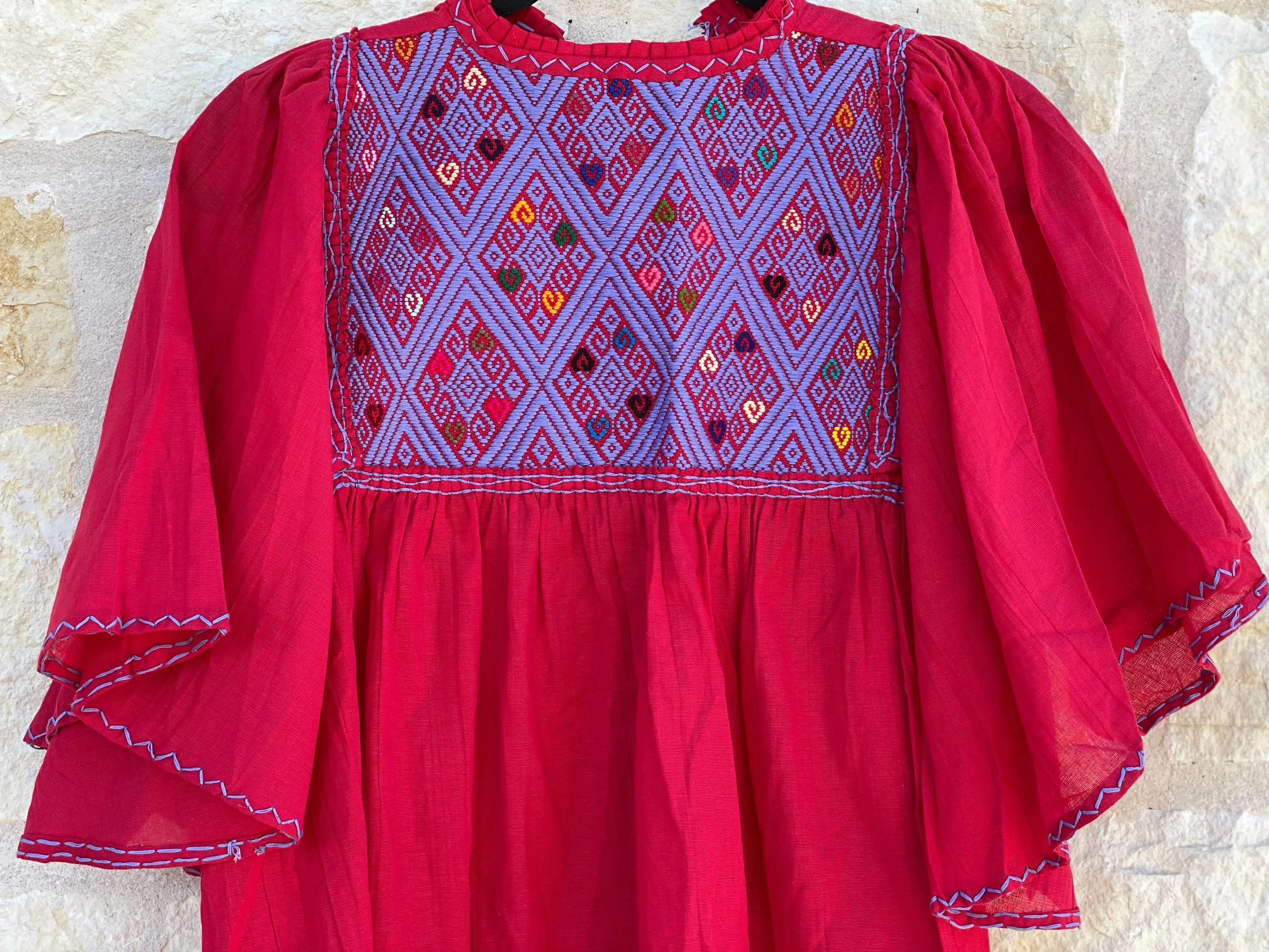 Red and Lavender San Andrés con Manga Archa Blouse S