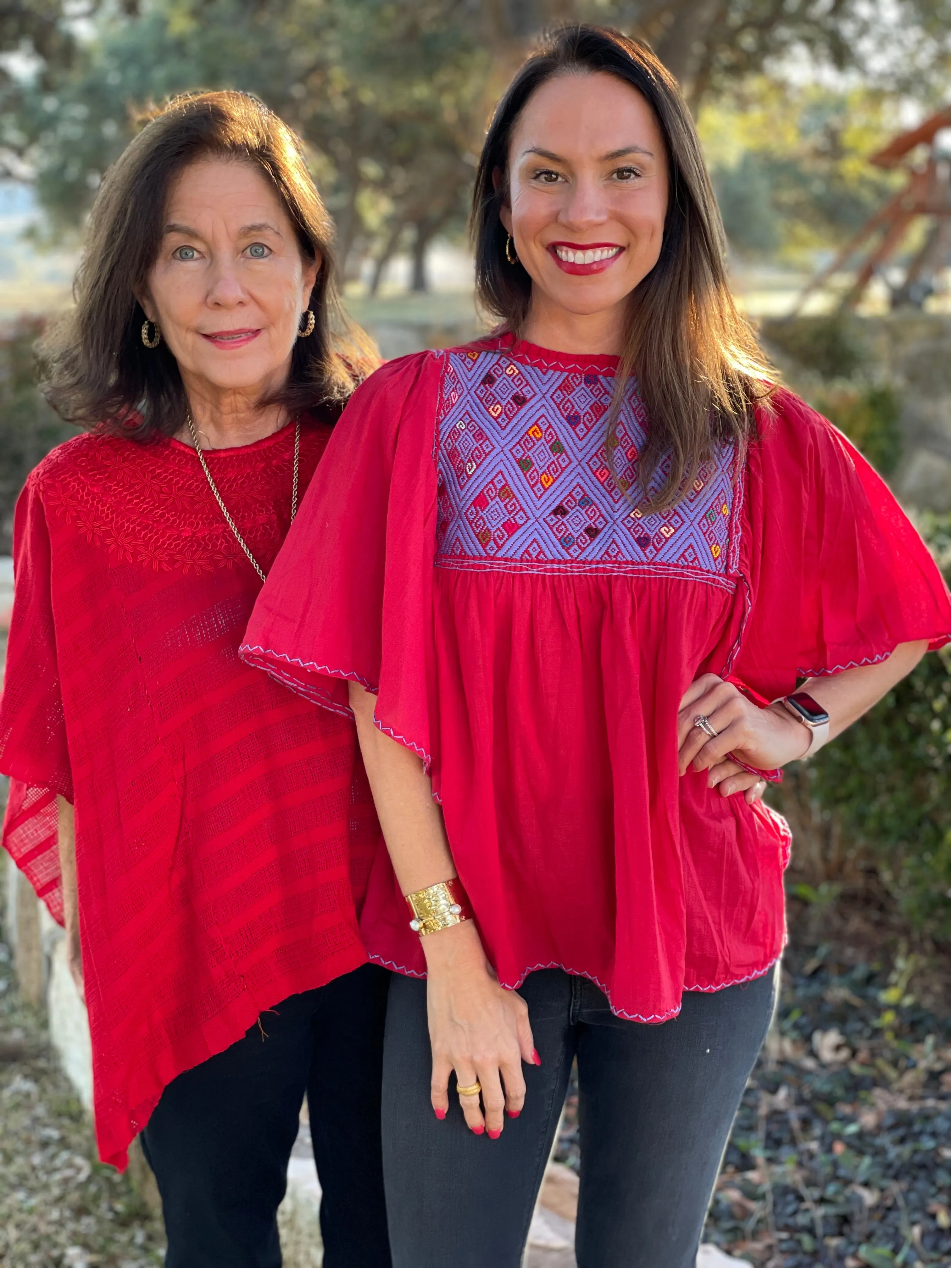 Red and Lavender San Andrés con Manga Archa Blouse S