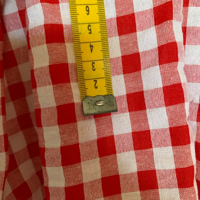 Red Checkers Cotton Seersucker