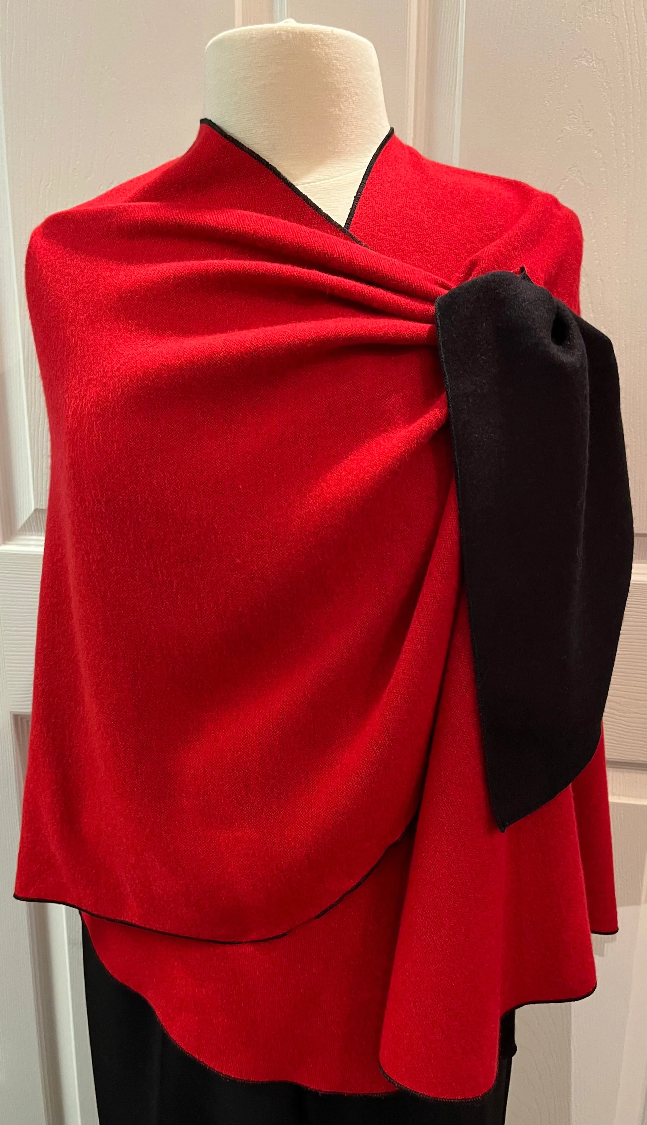 RED to BLACK Reversible Cashmere Shawl
