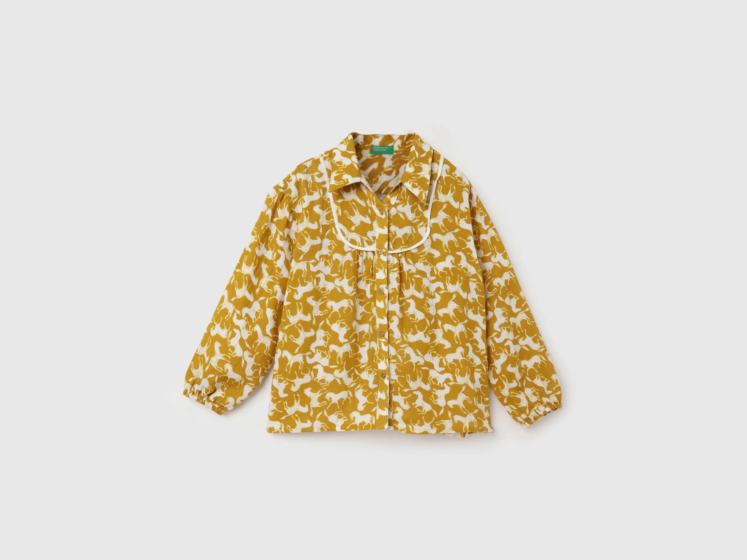 Regular Fit Spread Collar Printed Top