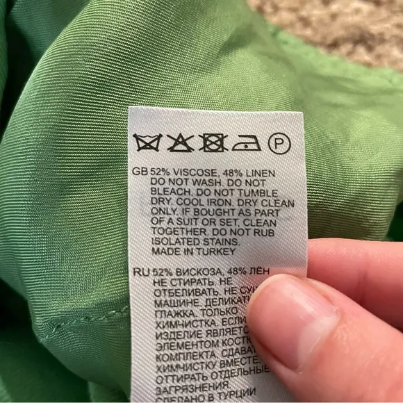 Reiss Gracey Tailored Pleated Linen Blend Shorts Green Size 4