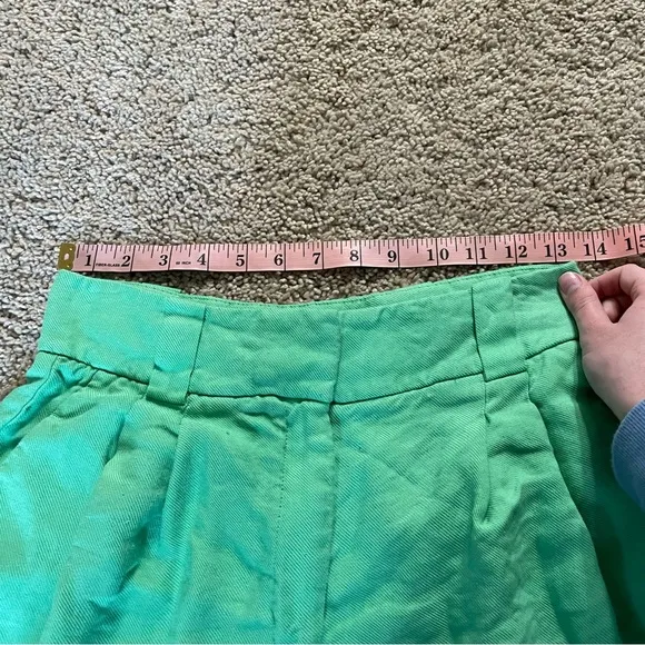 Reiss Gracey Tailored Pleated Linen Blend Shorts Green Size 4