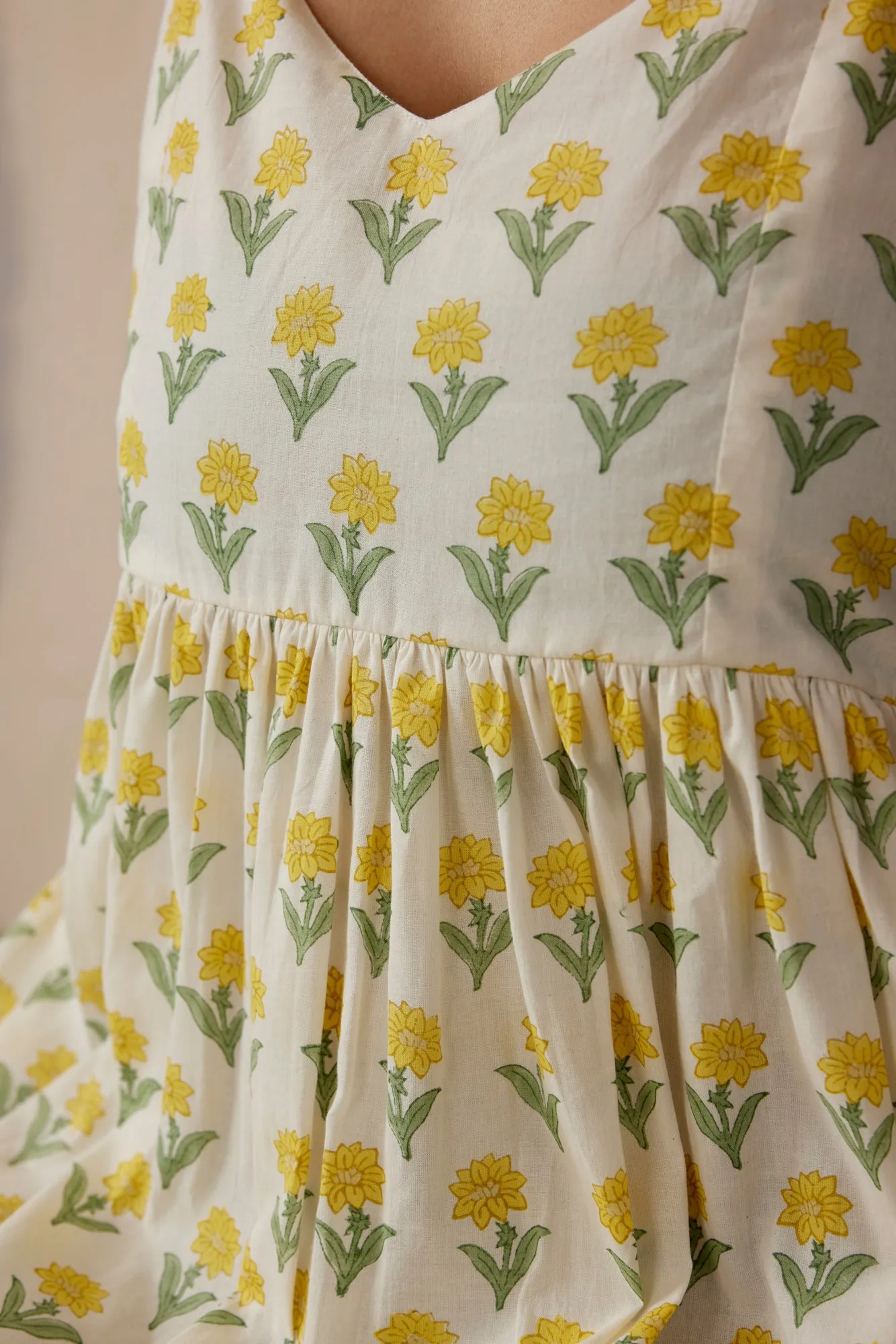 Remi Dress in Yellow Kashmir Flower