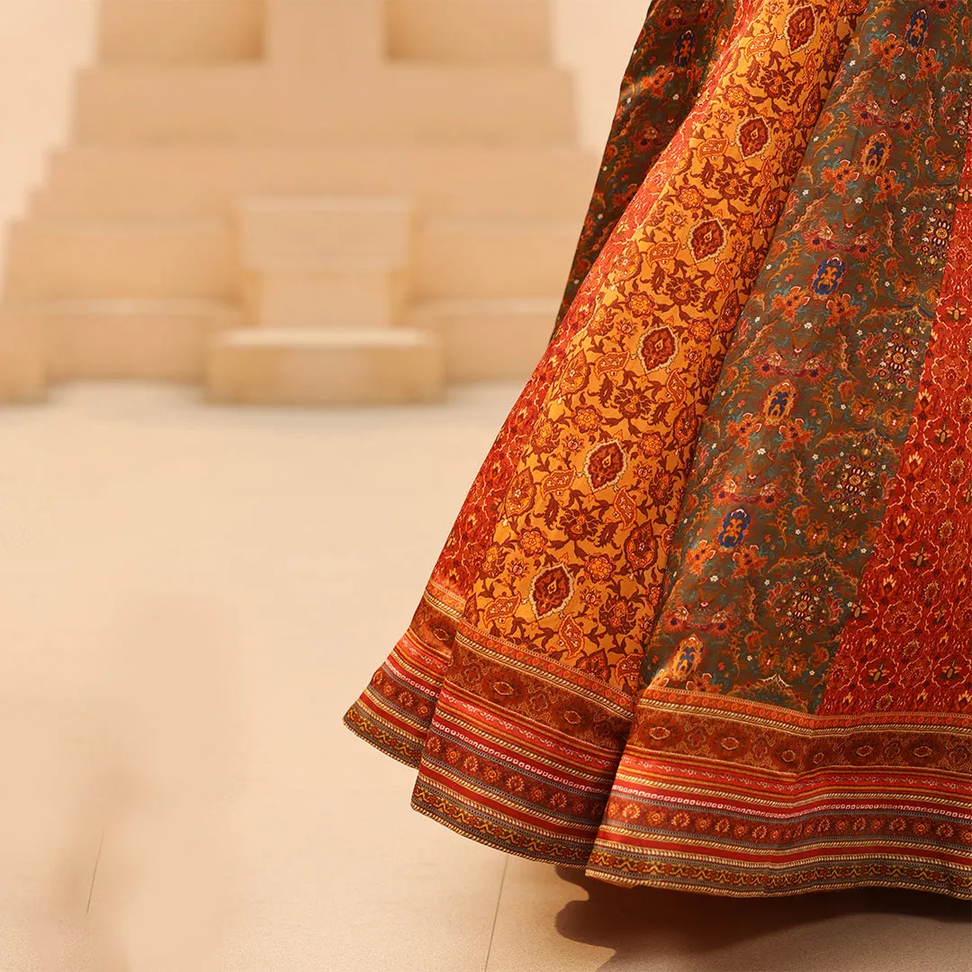 Remix & Twirl Long Lehenga with Ruffled Top