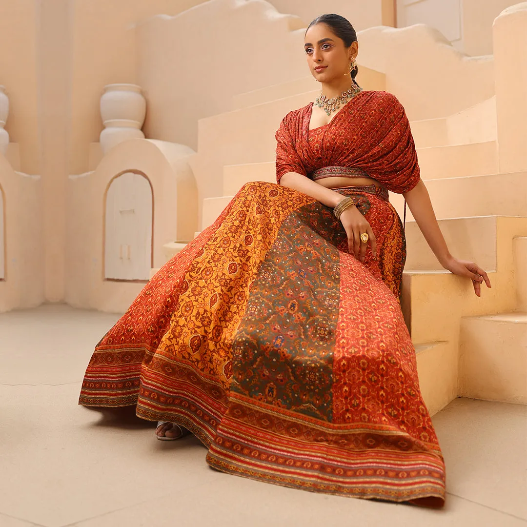 Remix & Twirl Long Lehenga with Ruffled Top