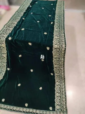 Restocked/Velvet Embroidered Shawl/D 5
