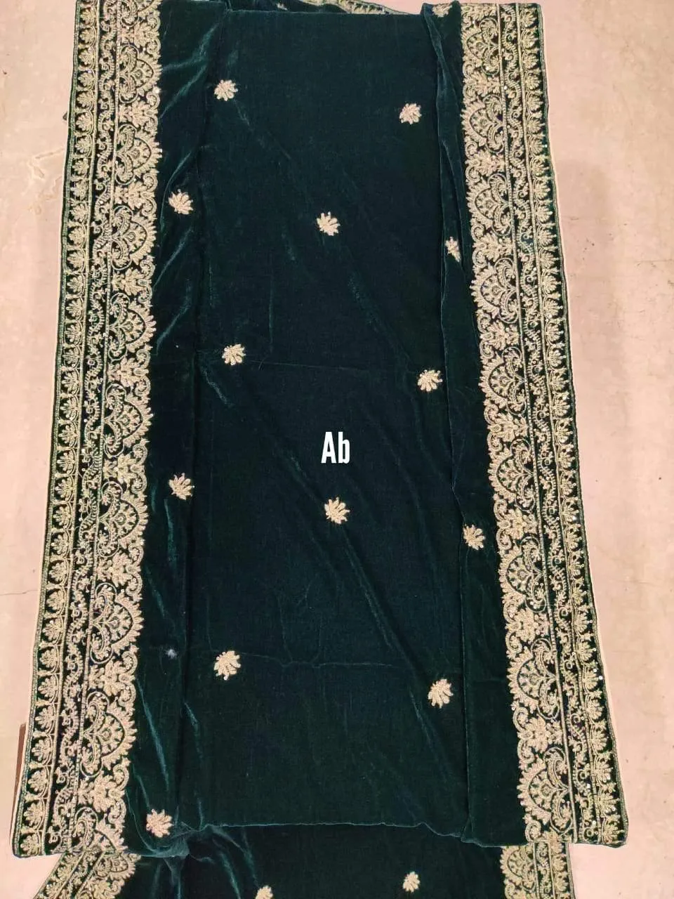 Restocked/Velvet Embroidered Shawl/D 5