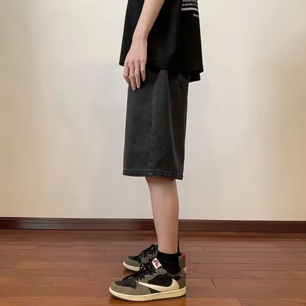 Retro Versatile Washed Denim Shorts