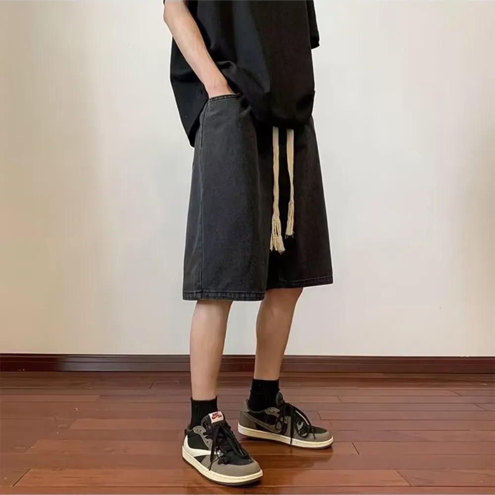 Retro Versatile Washed Denim Shorts