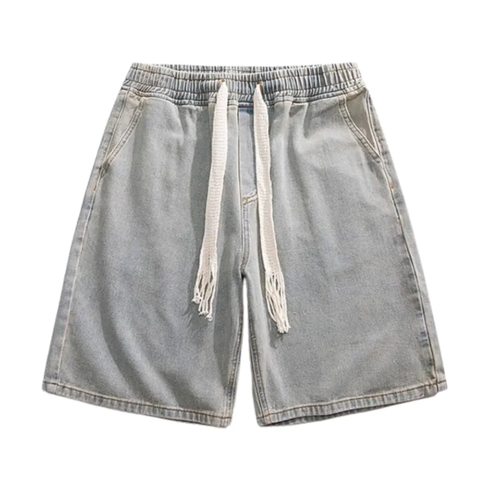 Retro Versatile Washed Denim Shorts