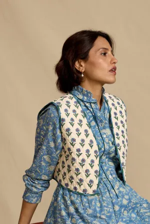 Reversible Pina Waistcoat in Kashmir Flower
