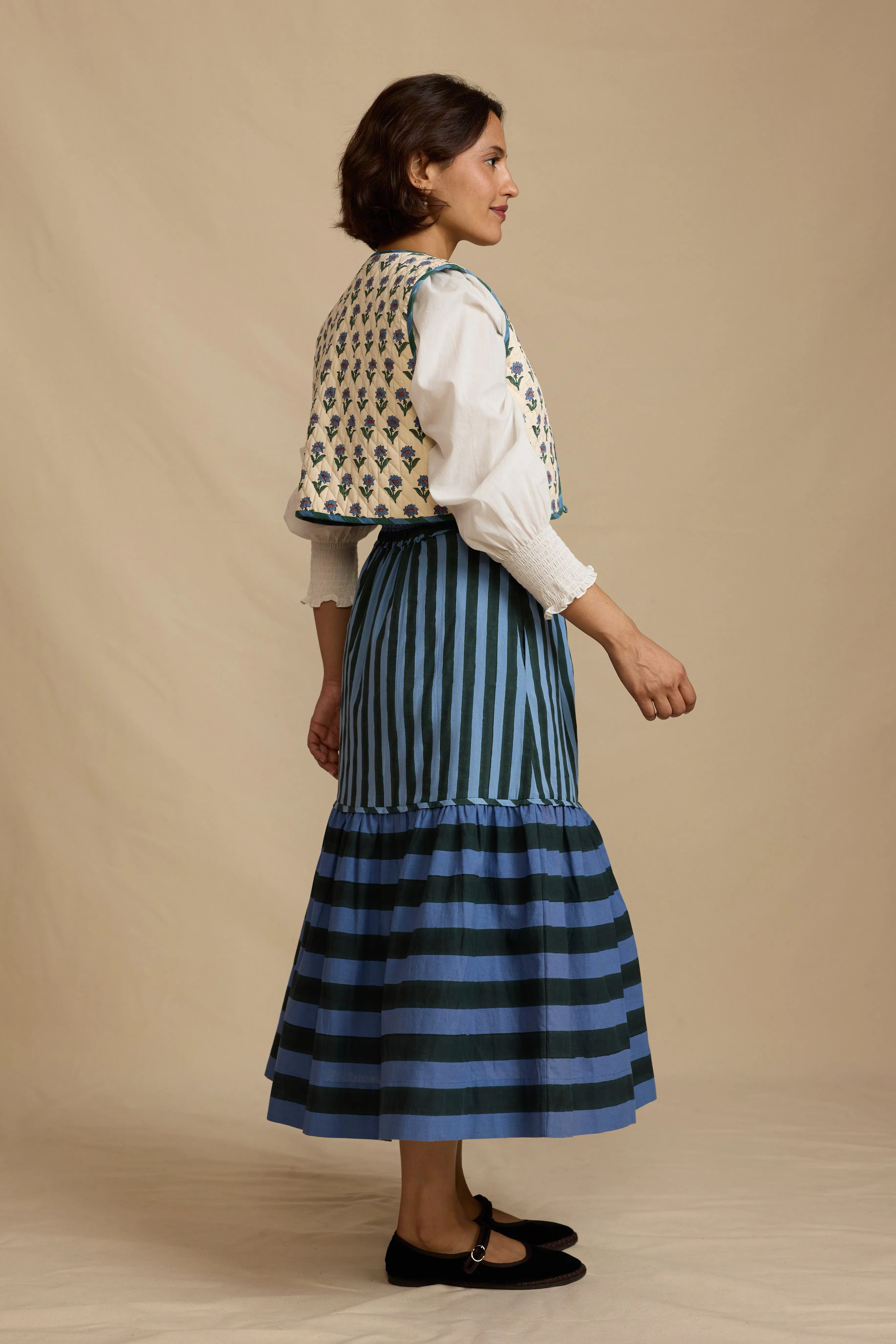 Reversible Pina Waistcoat in Kashmir Flower