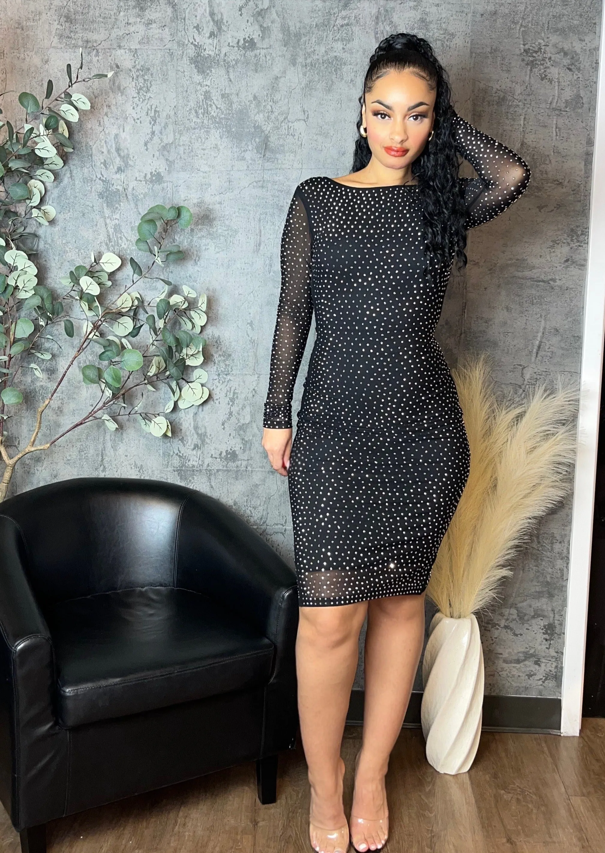 Rhinestone Midi Dress