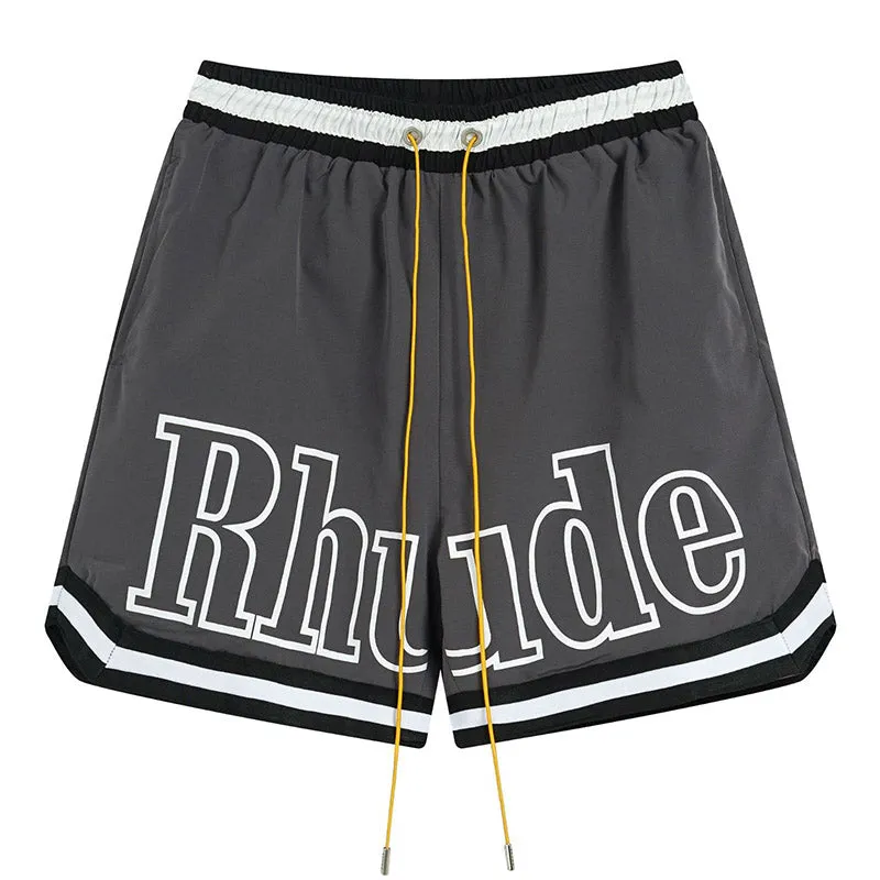 RHUDE Court logo-print woven Shorts