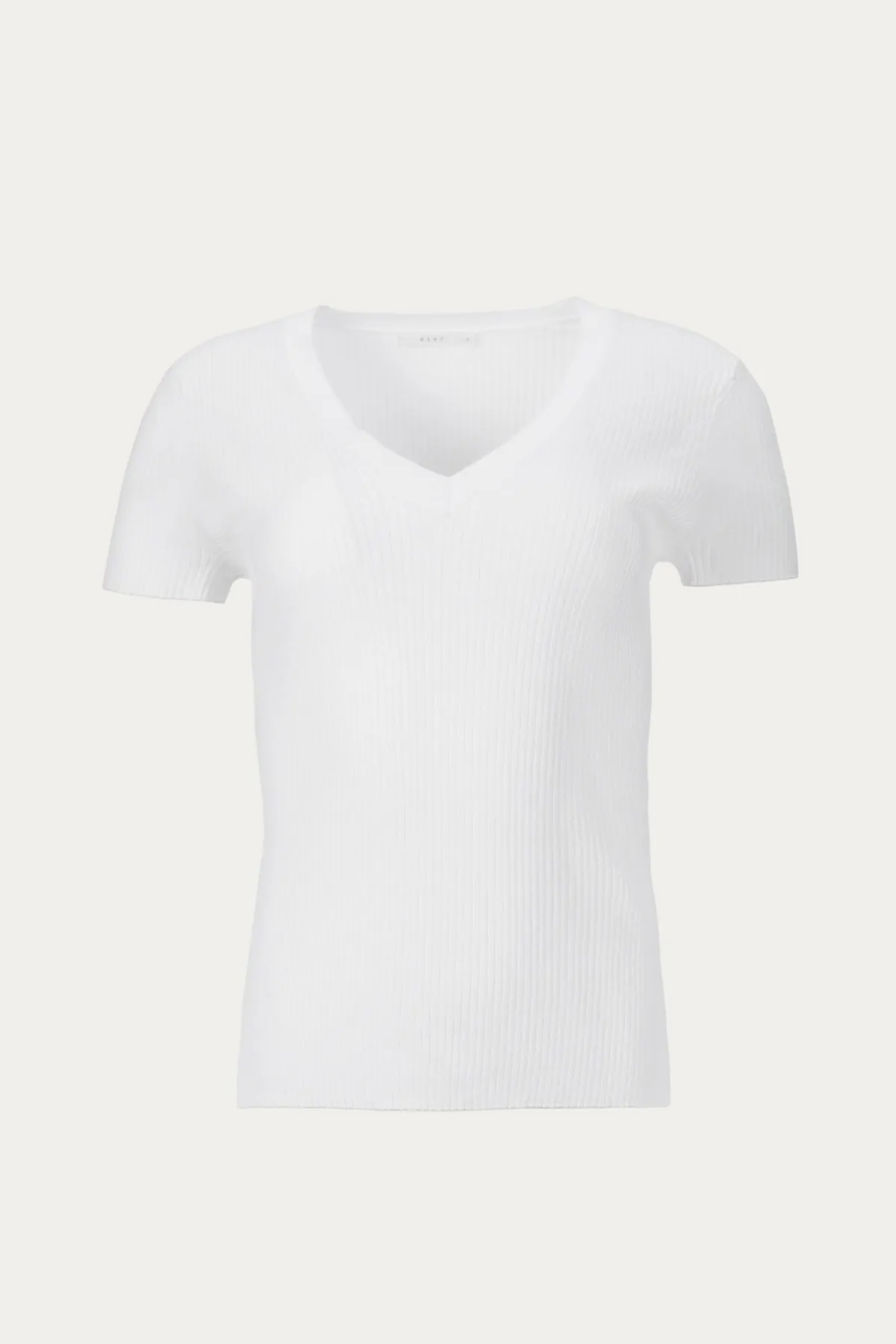 RIBBED MINI V NECK