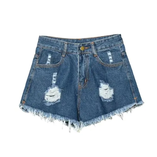 Ripped Jeans Saved for Later Items List in My Account haul Store Clearance Women's Shorts Denim 2025 Summer Fashion Trends Plus Size High Waisted Button Front Ripped Solid Jeans with Pockets