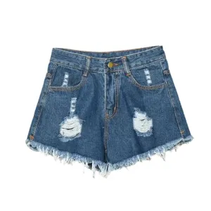 Ripped Jeans Saved for Later Items List in My Account haul Store Clearance Women's Shorts Denim 2025 Summer Fashion Trends Plus Size High Waisted Button Front Ripped Solid Jeans with Pockets