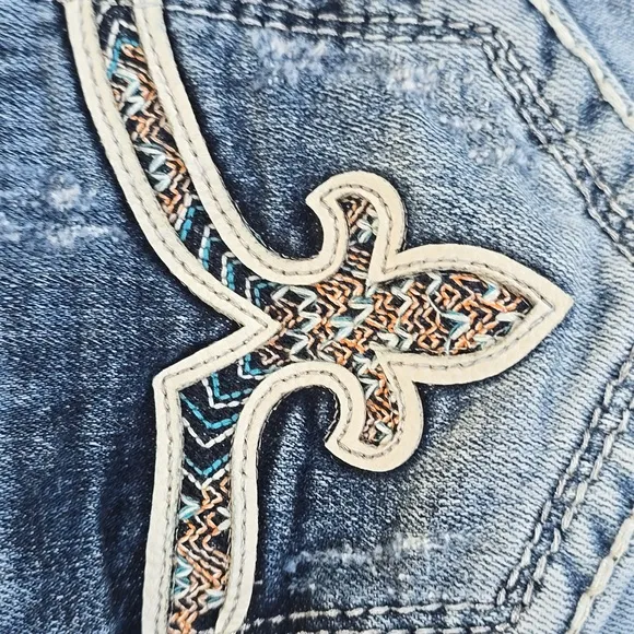 Rock Revival Windie Aztec Boho Denim Jean Shorts Size 25