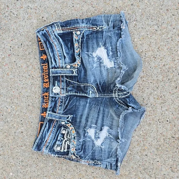 Rock Revival Windie Aztec Boho Denim Jean Shorts Size 25