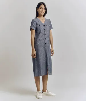 ROLINO STRAIGHT CHAMBRAY DRESS