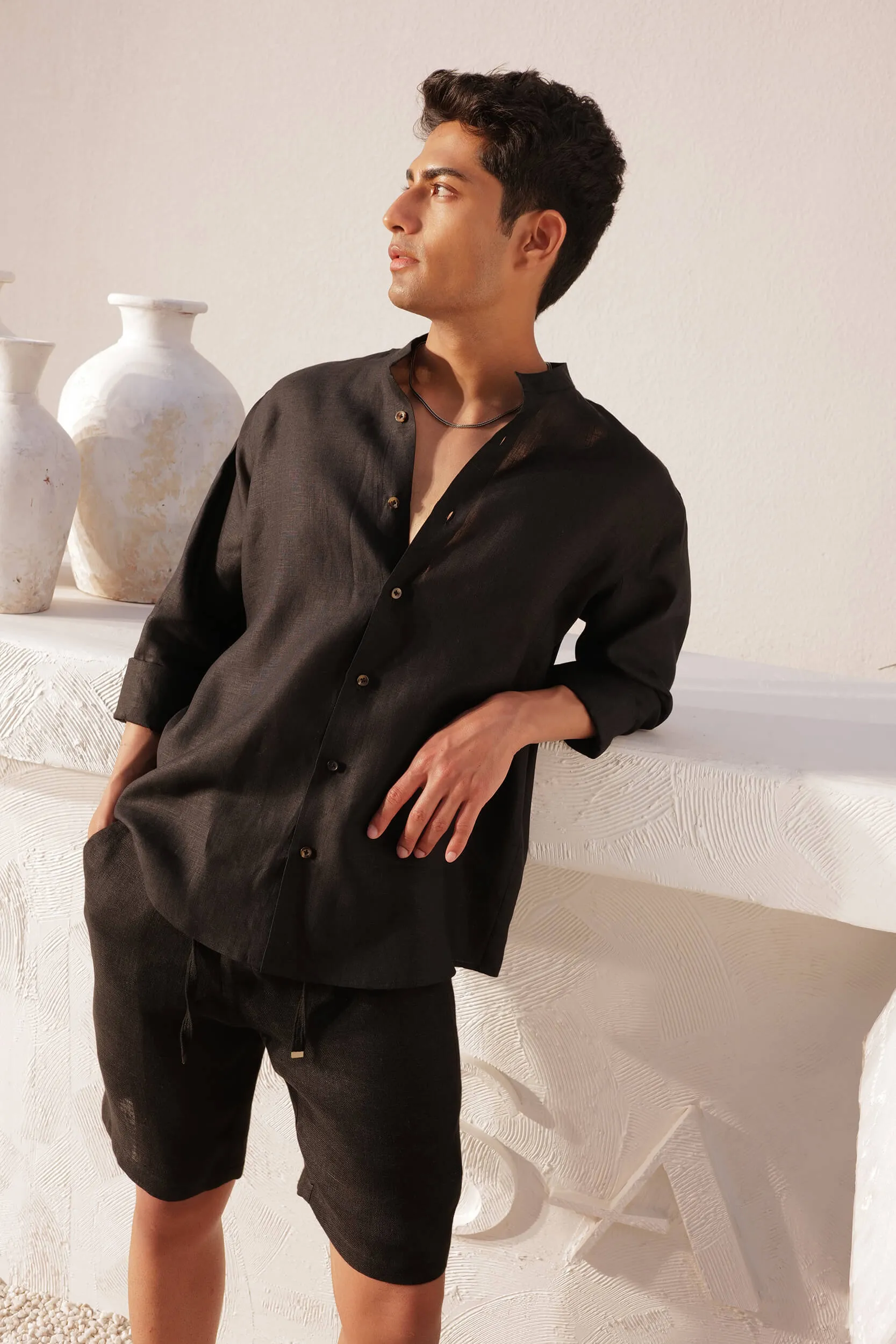 Rome Shirt - Man & Como Shorts - Man (Black)