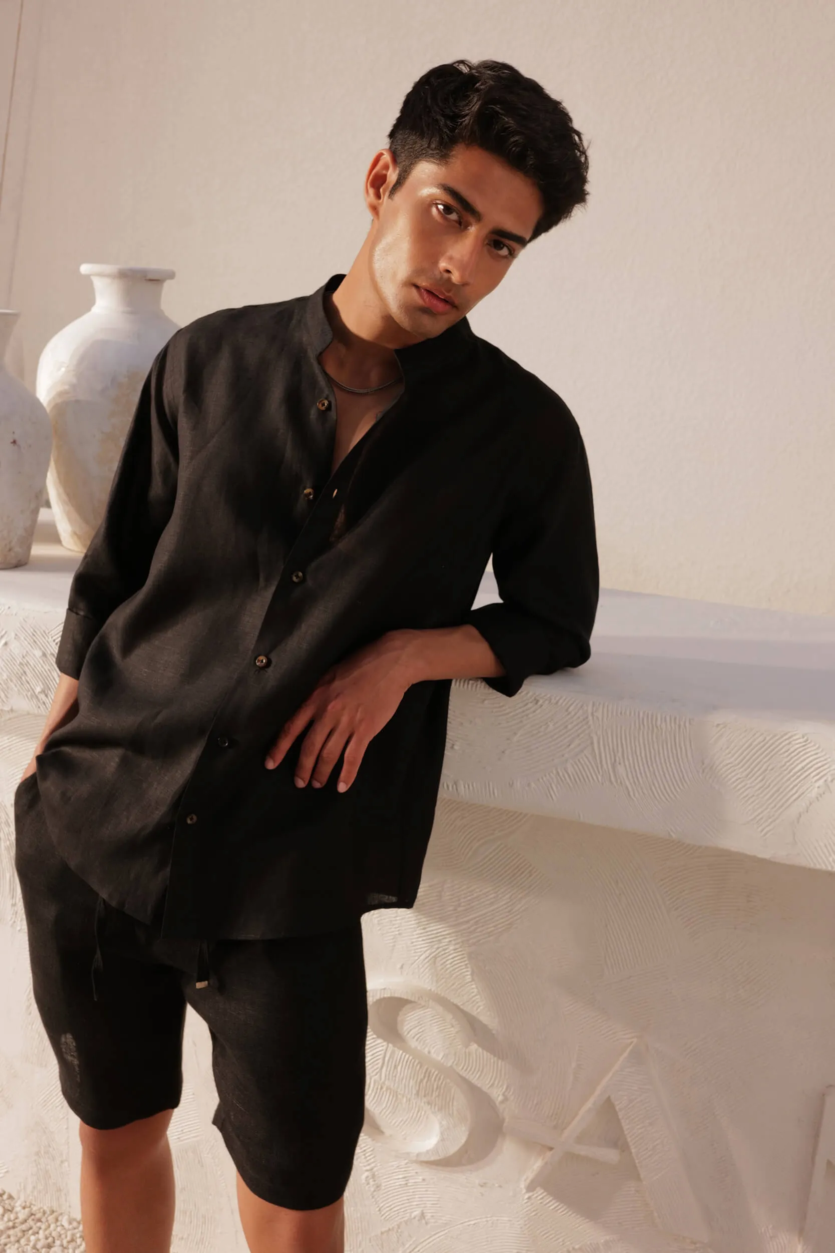 Rome Shirt - Man & Como Shorts - Man (Black)
