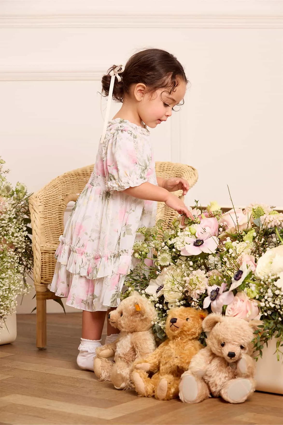 Rose Chiffon Smocked Baby Dress