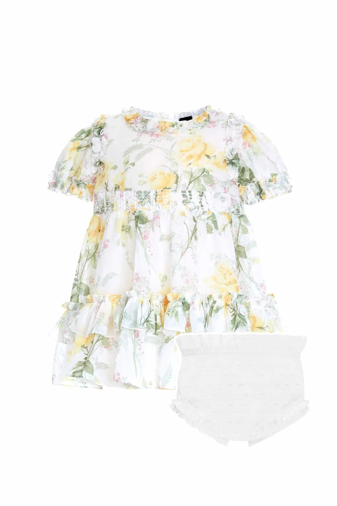 Rose Chiffon Smocked Baby Dress