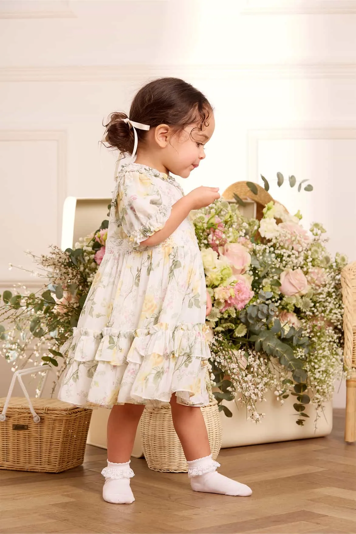 Rose Chiffon Smocked Baby Dress