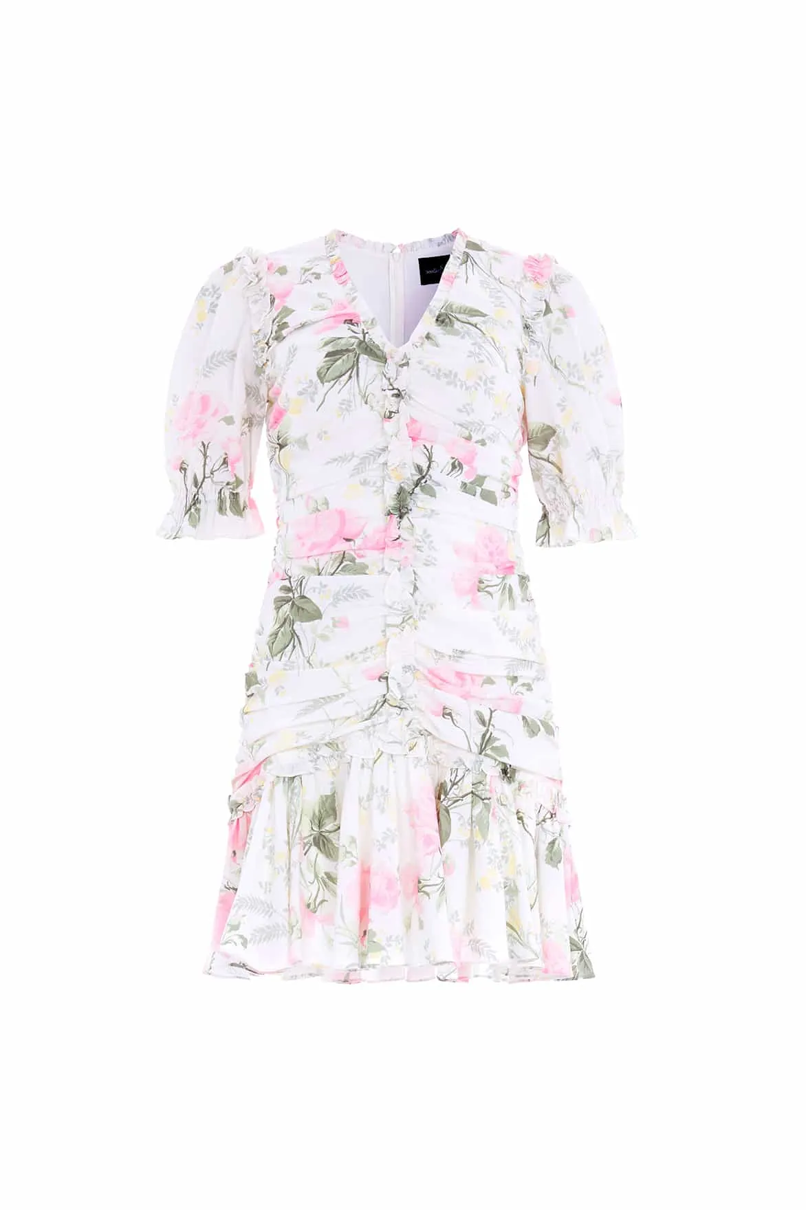 Rose Ellen Crepe Short Sleeve Micro Mini Dress