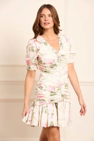 Rose Ellen Crepe Short Sleeve Micro Mini Dress