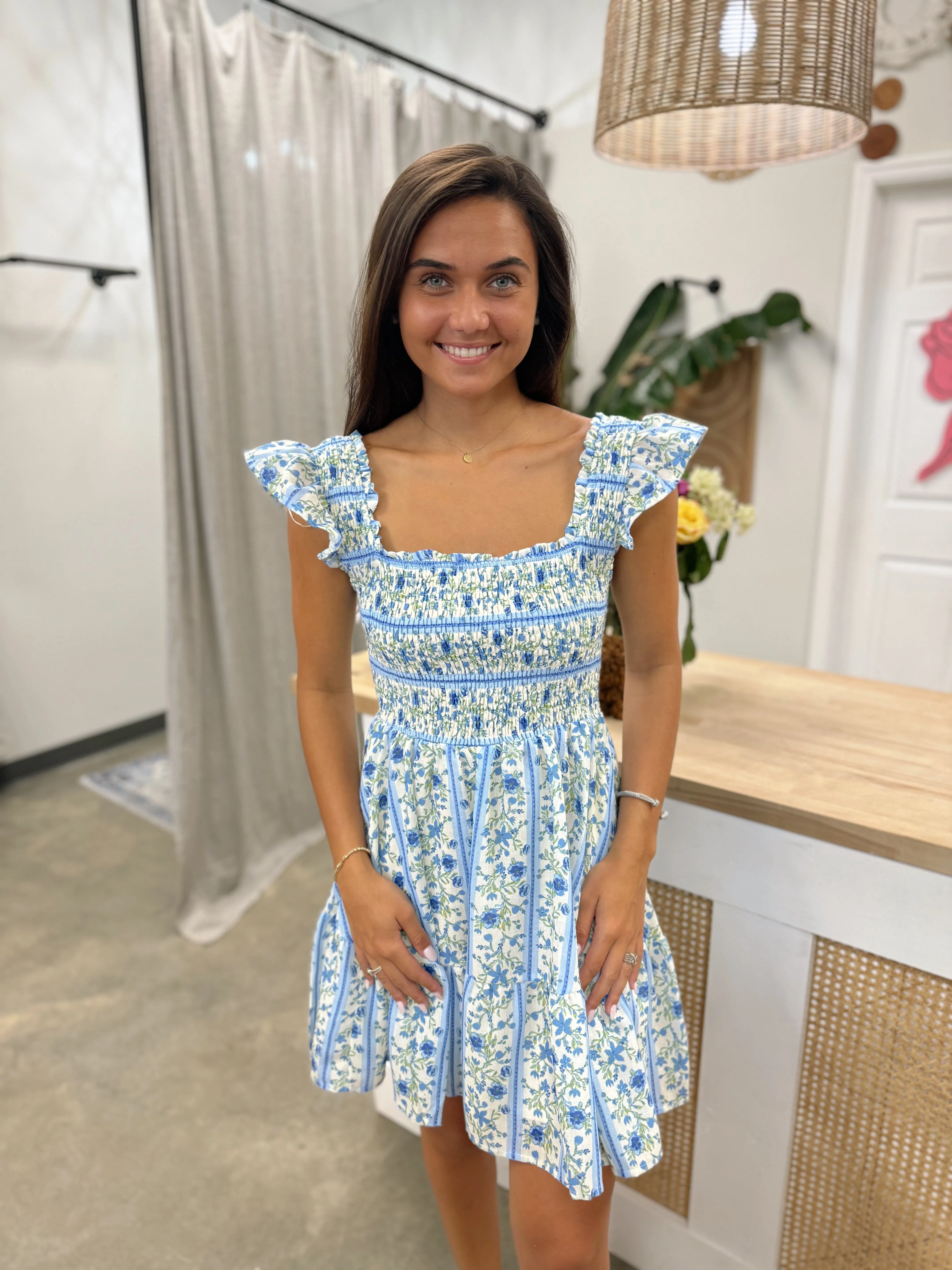 Roses are Blue Mini Dress