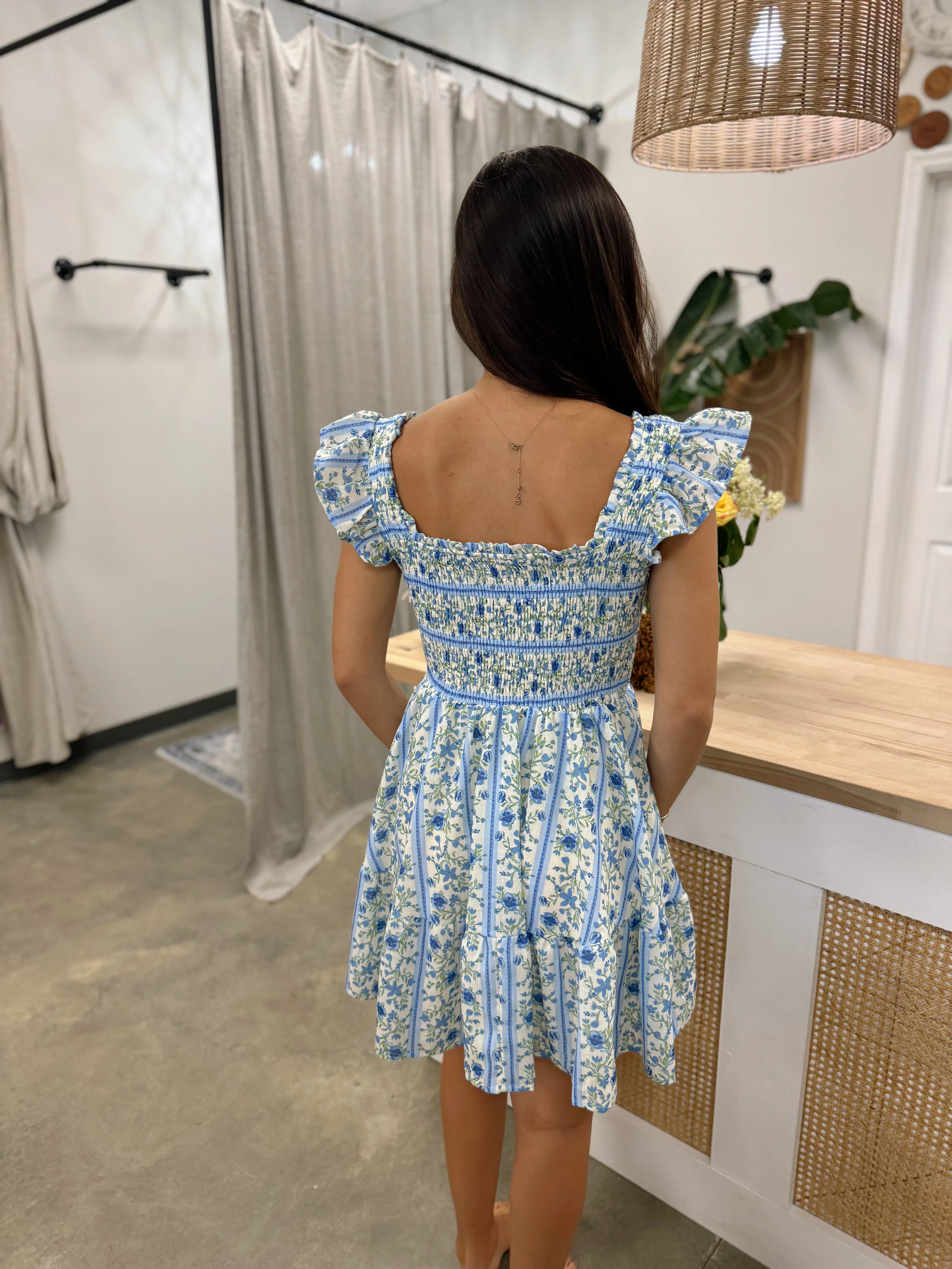 Roses are Blue Mini Dress