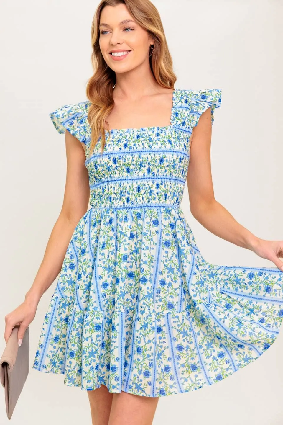 Roses are Blue Mini Dress