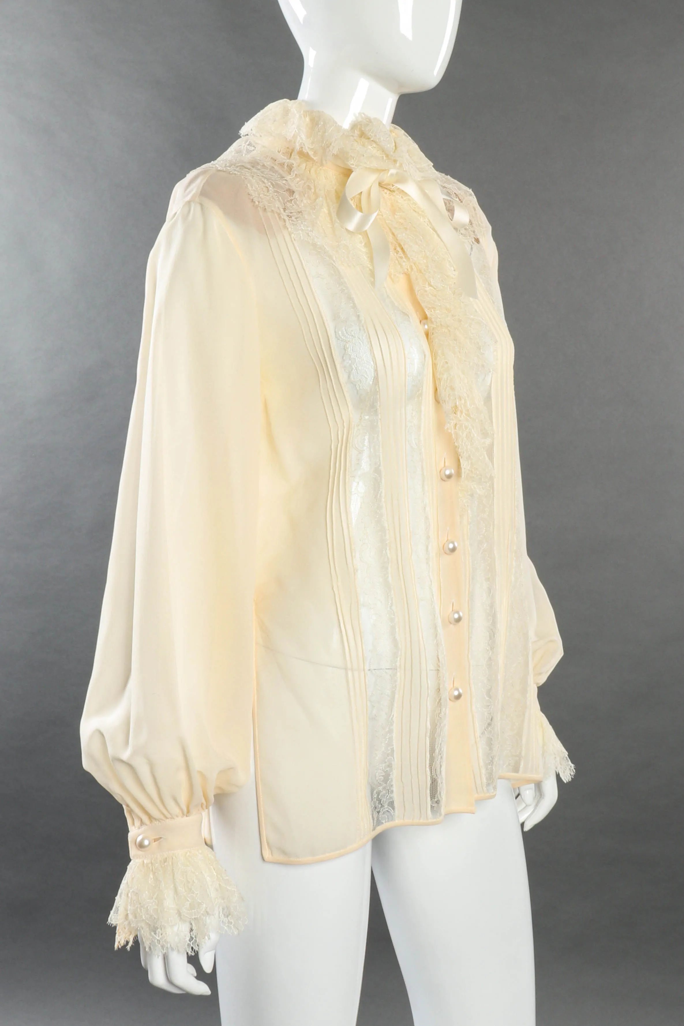 Ruffle Lace Silk Blouse