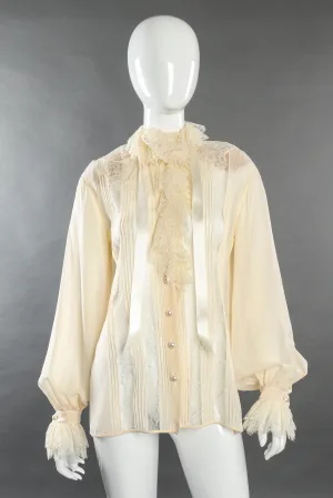 Ruffle Lace Silk Blouse