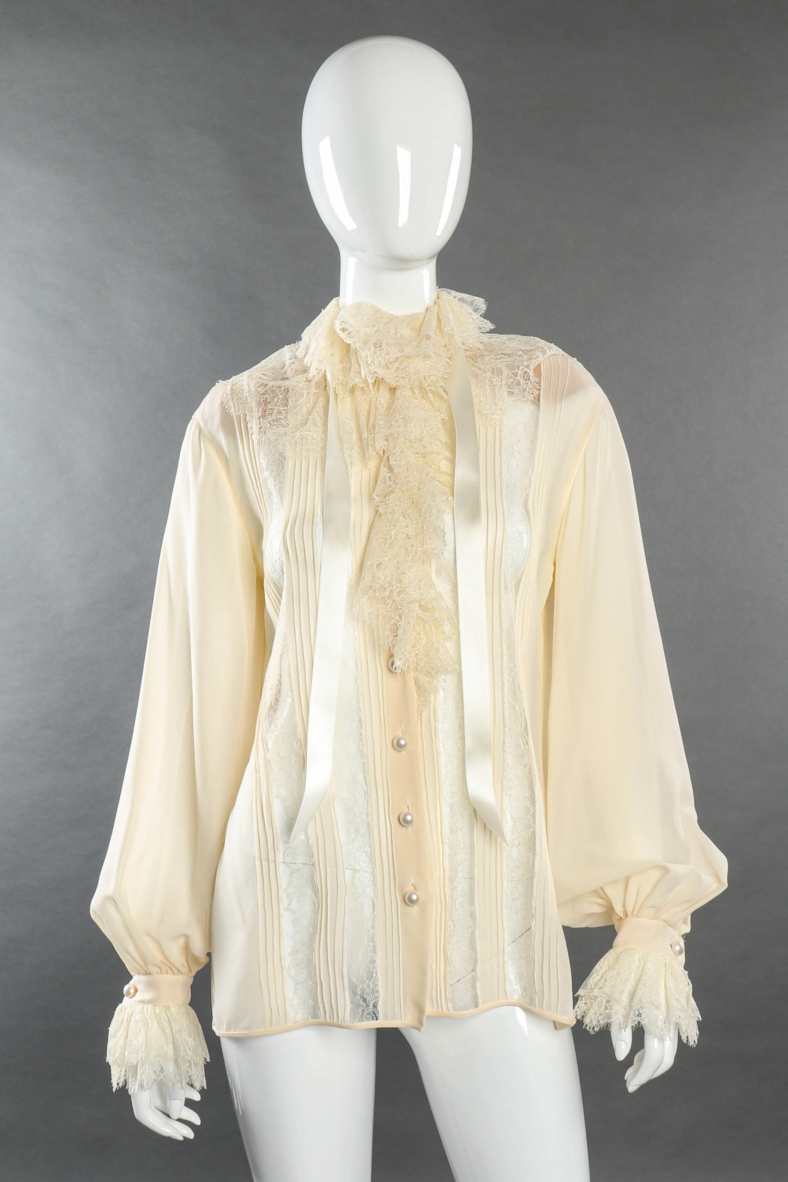 Ruffle Lace Silk Blouse