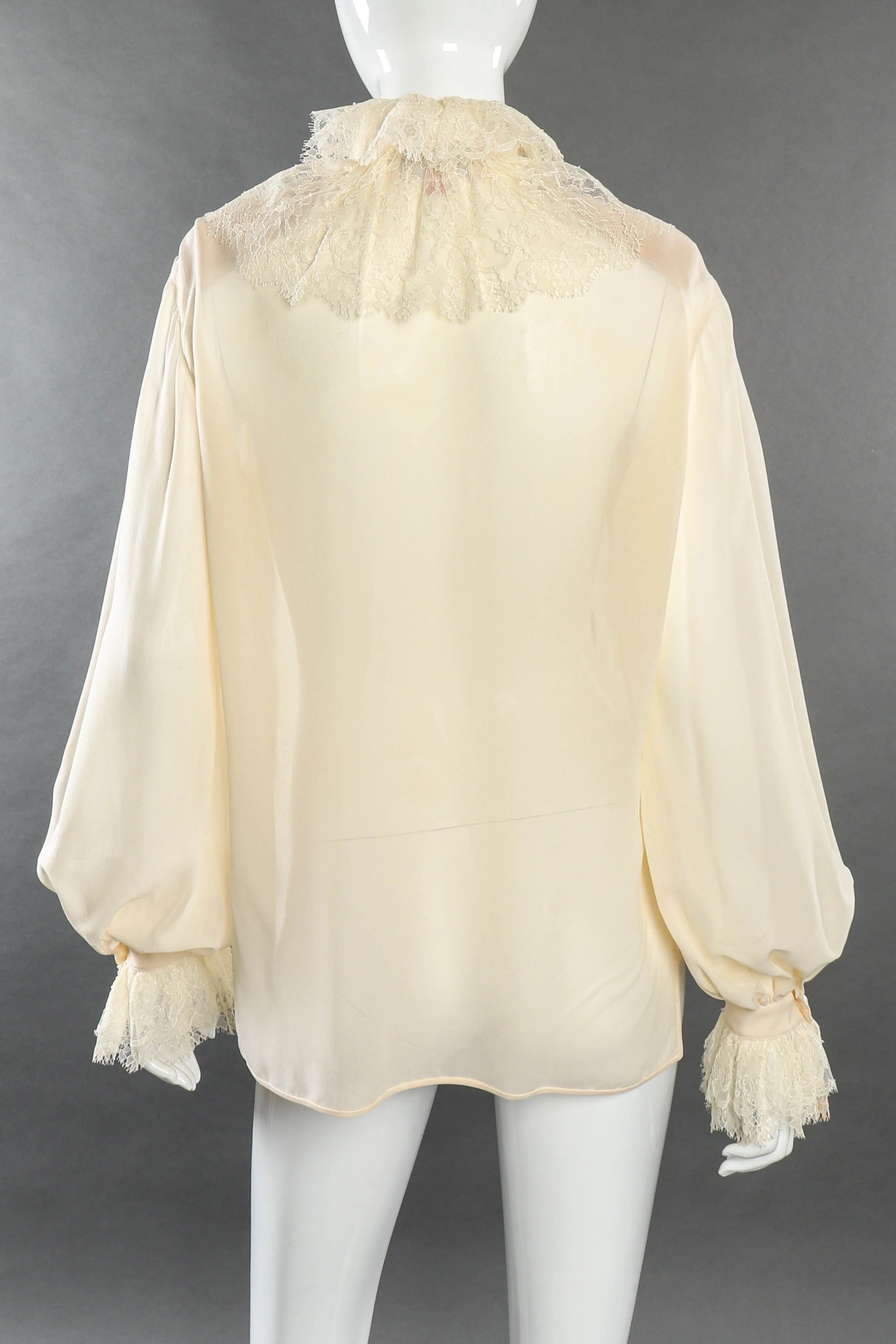 Ruffle Lace Silk Blouse
