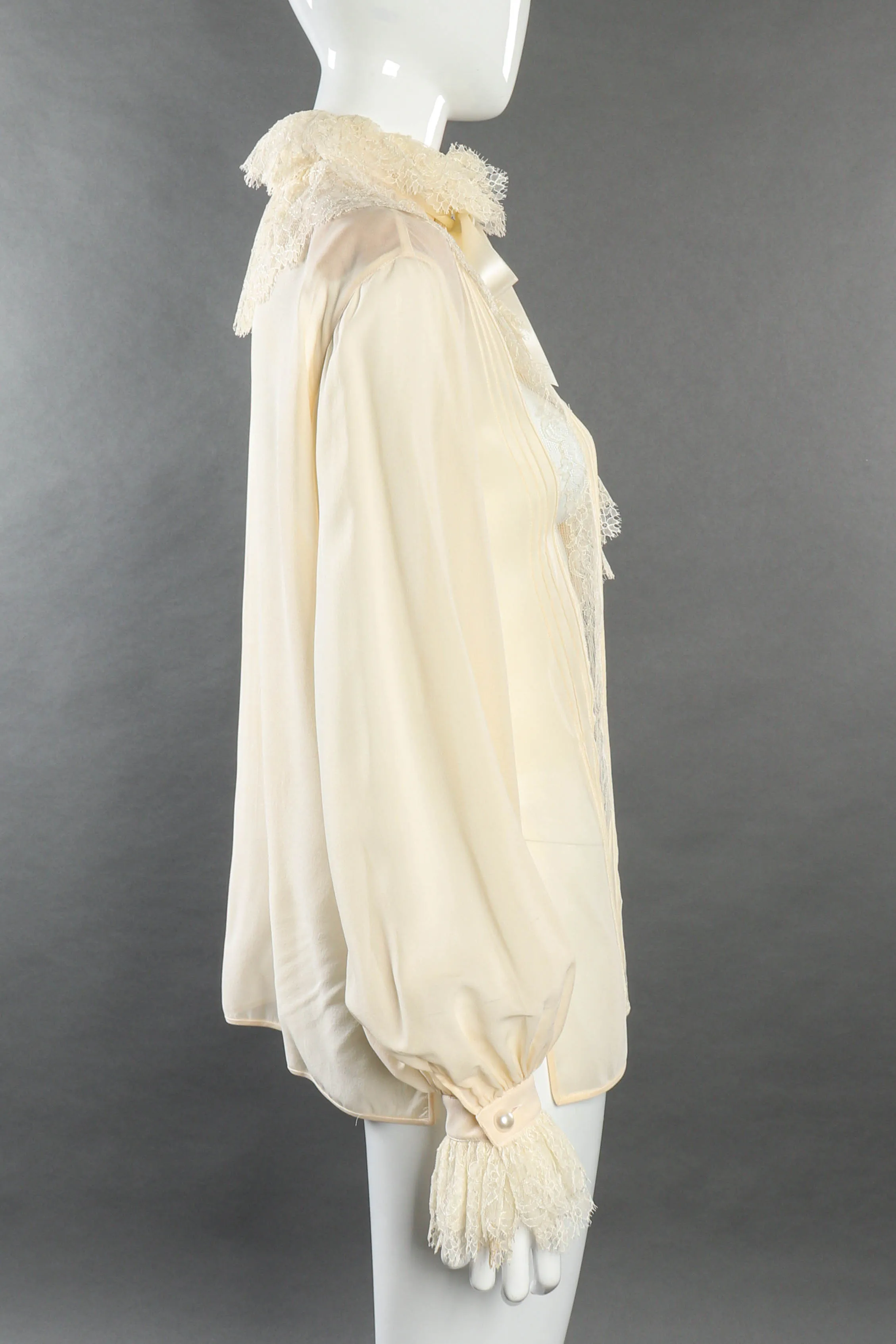 Ruffle Lace Silk Blouse