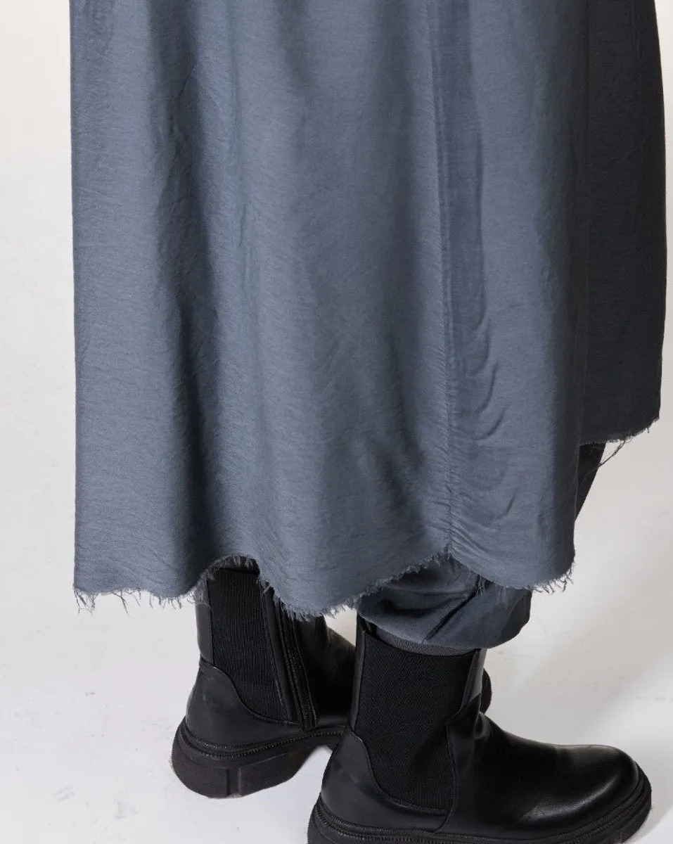 Ruffled Back Button-Up Shirtdress
