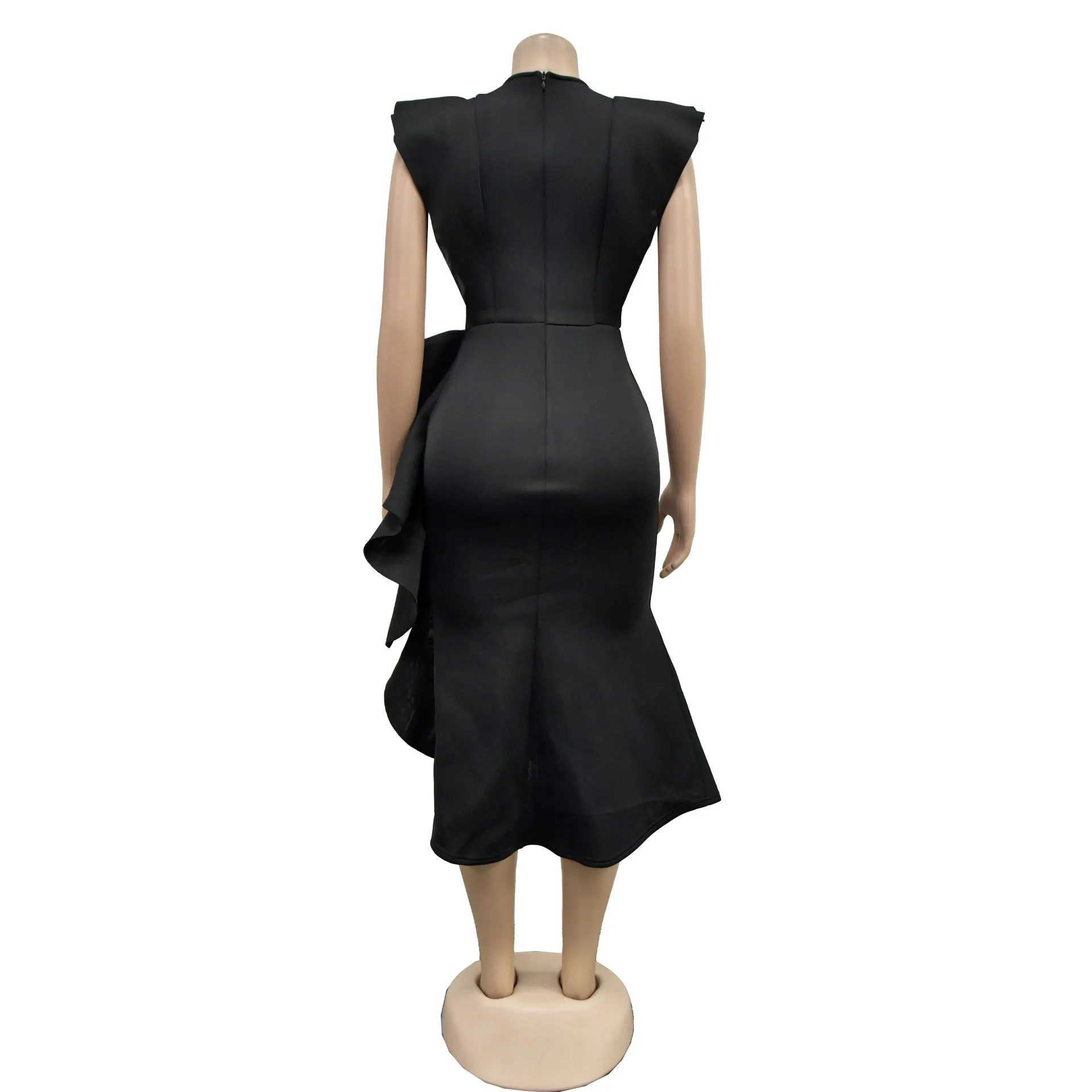 Ruffled Irregular Asymmetric Dress