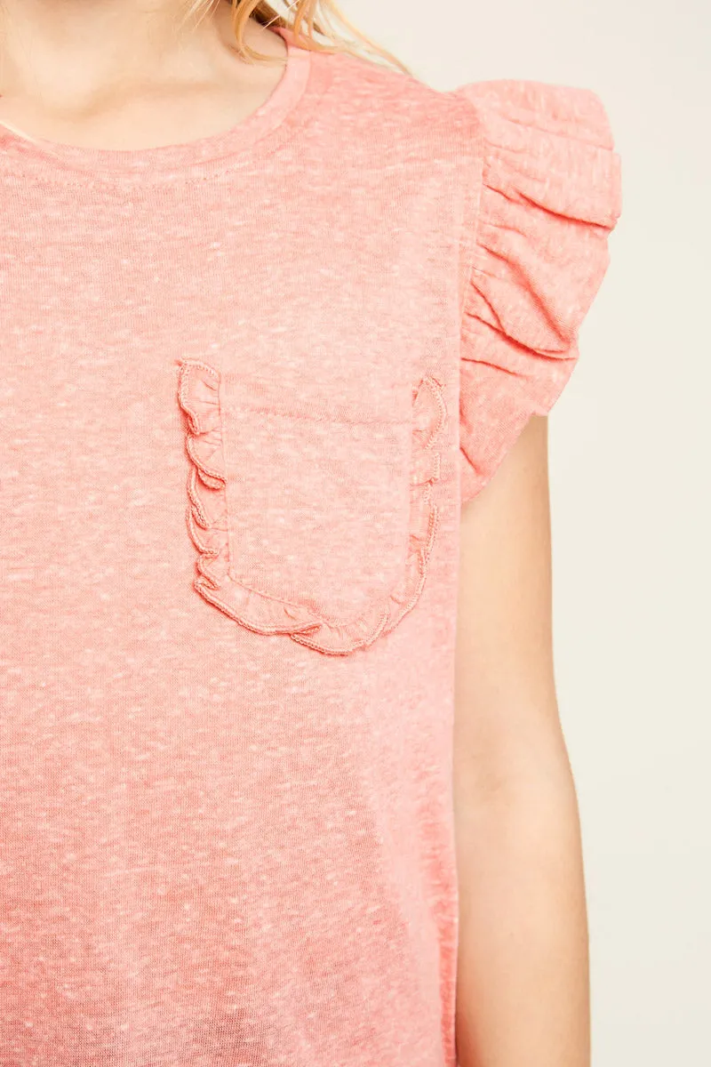 Ruffled Pocket T-Shirt