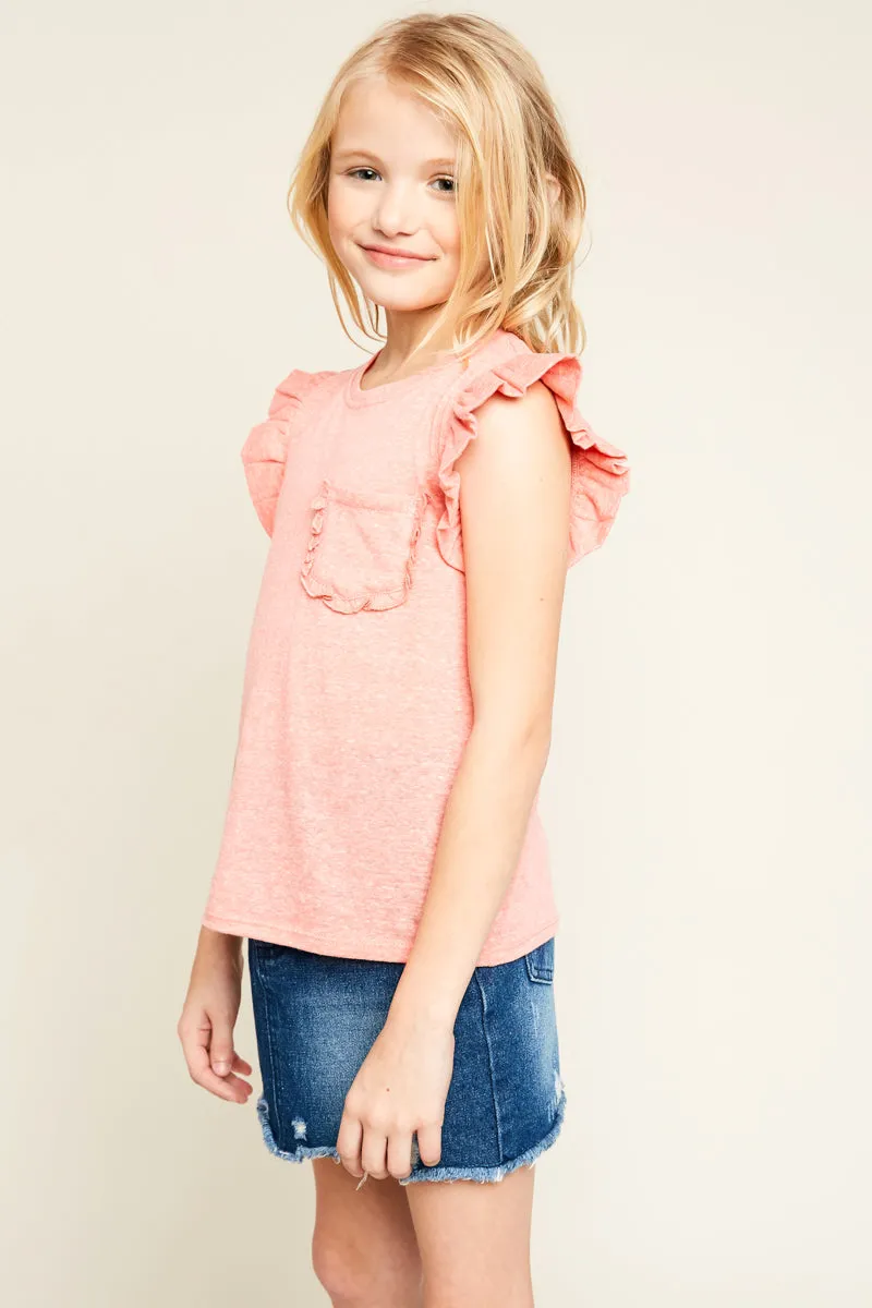 Ruffled Pocket T-Shirt