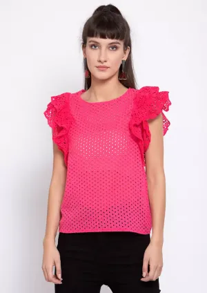 Ruffled Short Sleeve Top