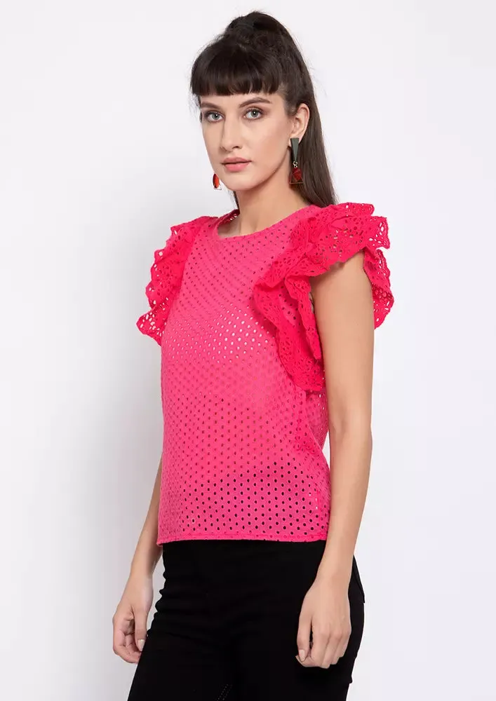 Ruffled Short Sleeve Top