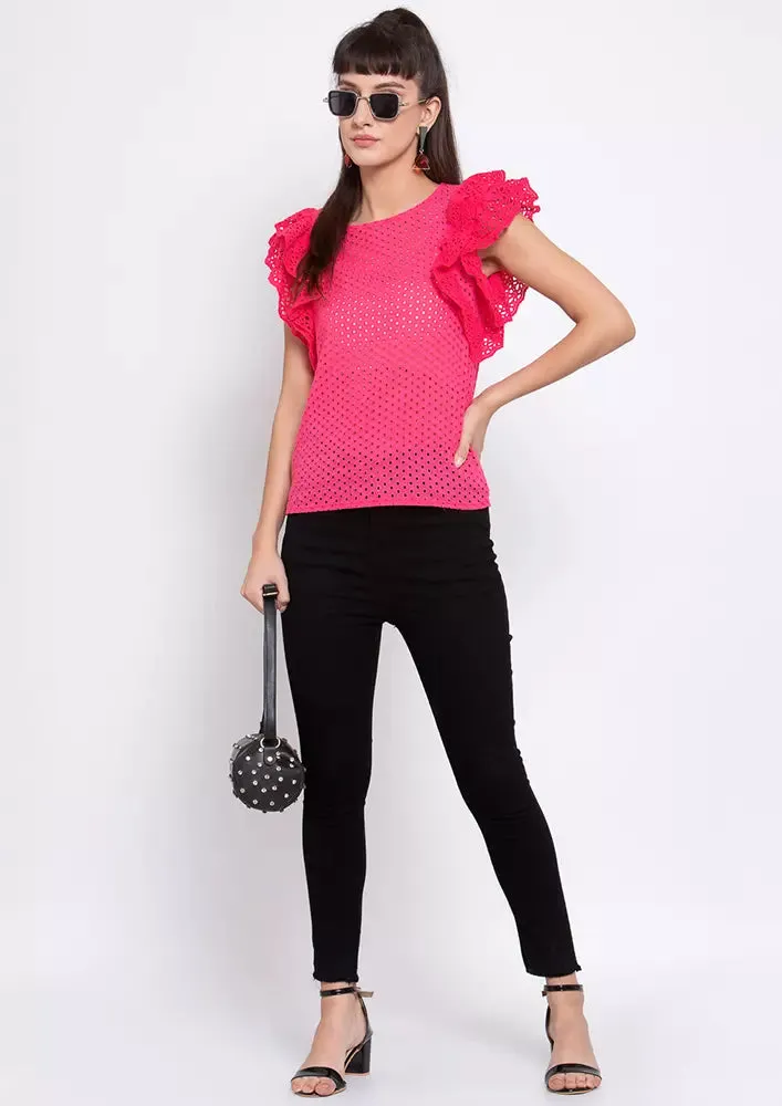 Ruffled Short Sleeve Top