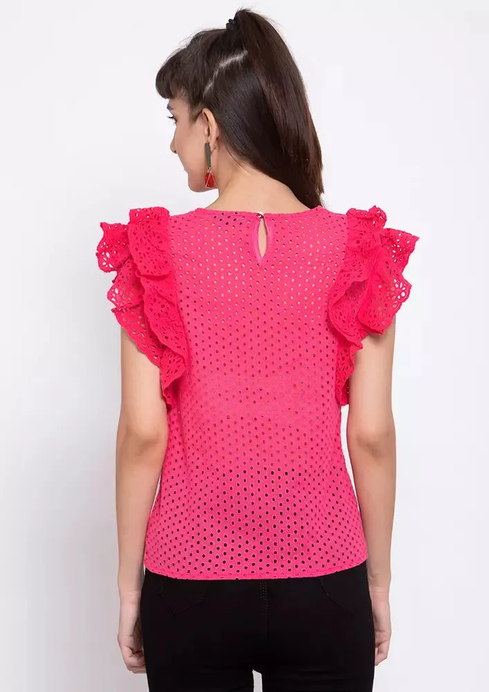 Ruffled Short Sleeve Top