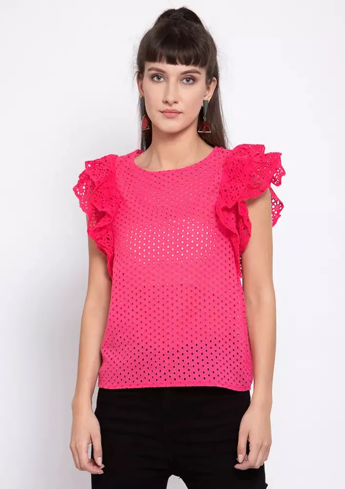 Ruffled Short Sleeve Top