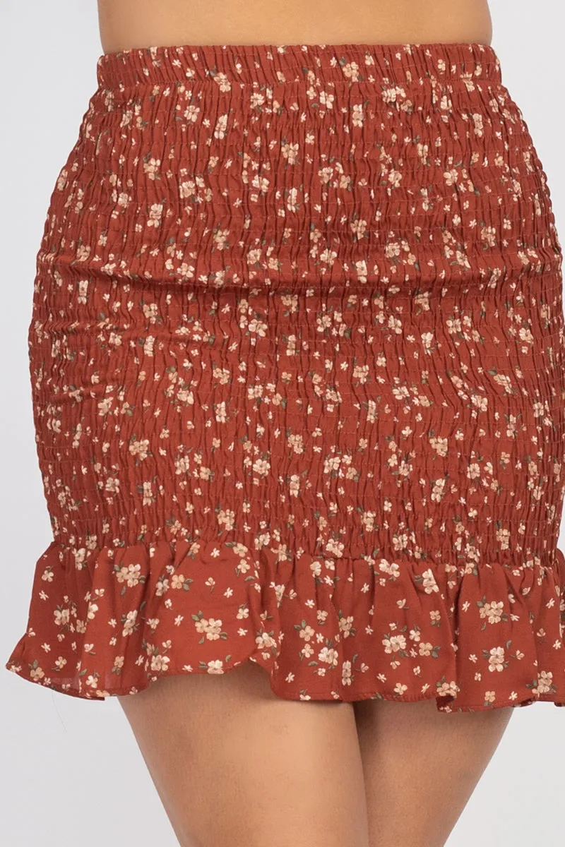 Ruffled Sleeve Top & Skirt Set